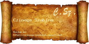 Czinege Szabina névjegykártya